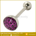 High quality Logo Epoxy Stainless Steel Custom Tongue rings